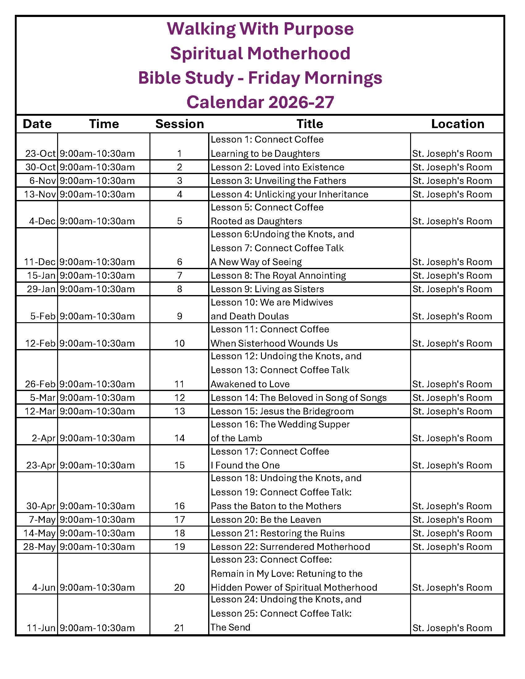 Fri Calendar